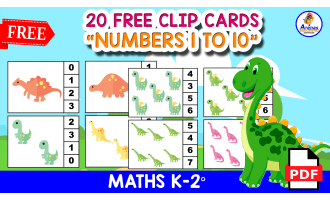 20 FREE DINOSAUR CLIP CARDS | Numbers 1 to 10