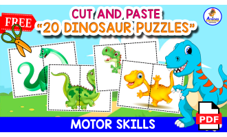 20 FREE DINOSAUR PUZZLES | Cut and Paste