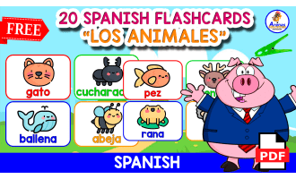 20 FREE FLASHCARDS IN SPANISH | "Los Animales"