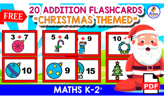 20 FREE FLASHCARDS OF THE ADDITION | Christmas Themed