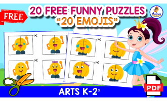 20 FREE PUZZLES OF EMOJIS | Cut Out Activity