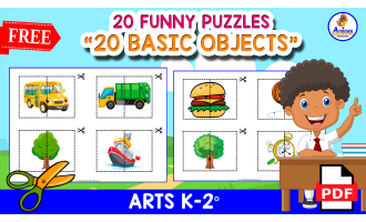 20 FUNNY PUZZLES | Basic Objects for Kids