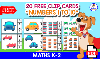 20 Numbers Clip Cards | 1 to 10 | CARS THEMED