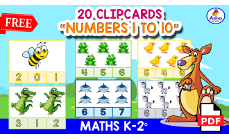 20 NUMBERS CLIPCARDS | Animal Theme