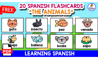 20 SPANISH FLASHCARDS OF ANIMALS OF NATURE | Free Resource