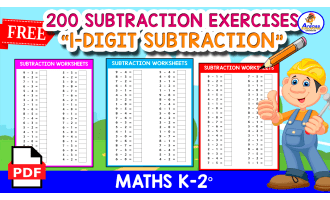 200 SUBTRACTION EXERCISES | 5 Worksheets