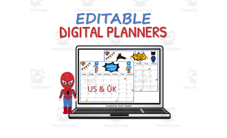 2024-2025 EDITABLE planners for SUPERHEROES in PowerPoint