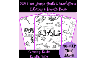 2026 New Year's Goals & Resolutions Coloring & Doodle Book