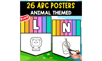 26 ABC POSTERS | COLORING THEMED OF ANIMALS