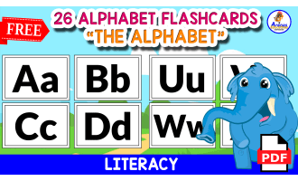 26 ALPHABET FLASHCARDS | A TO Z FOR KIDS THEMED