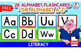 26 ALPHABET FLASHCARDS FOR KIDS | Color Border