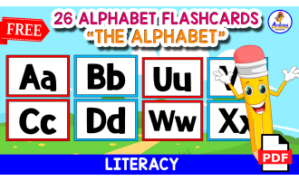 26 ALPHABET FLASHCARDS FOR KIDS | KG THEMED AND FREE