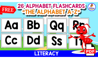 26 ALPHABET FLASHCARDS FOR KIDS | KG THEMED