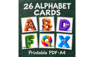 26 Alphabet Flashcards | Furry A-Z Letters for Learning & Decor | PDF