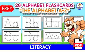26 ALPHABET FLASHCARDS | TRACING THEMED