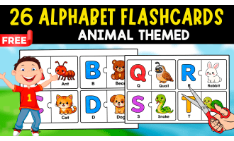 26 AWESOME FLASHCARDS OF THE ABC | CREATED WITH ANIMAL THEMED