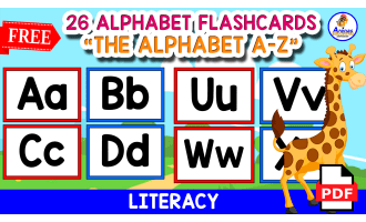 26 FREE ALPHABET FLASHCARDS | Red and Blue Themed