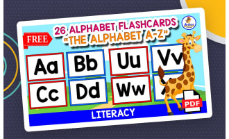 26 FREE ALPHABET FLASHCARDS | Red and Blue Themed