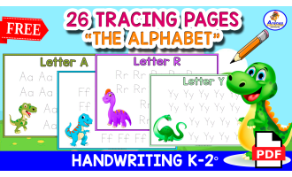 26 TRACING ALPHABET MINIBOOK | Dinosaur Theme
