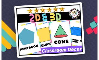 2D and 3D Shape Posters Classroom Decor |2D and 3D Shape
