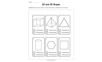 2D and 3D Shapes Worksheet