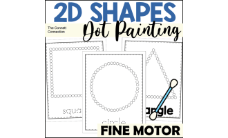 2D Shapes Dot Painting Worksheets