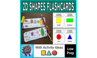 2D Shapes Flashcards for Toddlers, Preschoolers, and Kindergartners