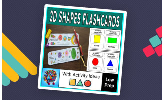 2D Shapes Flashcards for Toddlers, Preschoolers, and Kindergartners