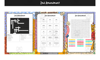 2nd Amendment Bundle Cross&Search&Scramble Activity Puzzle sheet
