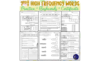 2nd Grade High Frequency Words with Flashcards and Certificate