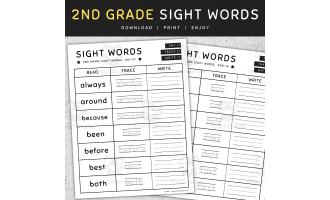 2nd Grade Sight Words: Read, Trace and Write Worksheets, [SET 4]