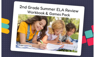 2nd Grade Summer ELA Review Workbook & Games Pack