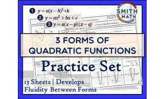 3 Forms of Quadratic Functions Practice Set