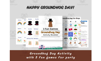3 Groundhog Day Party Games | Groundhog Day Bingo | Four Corner Game