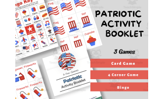 3 Patriotic Games, 4th of July Memorial Day Bingo, Four Corner Game, 4th of July Party | Memorial Day Party, Printable Patriotic Ideas