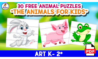 30 ANIMALS PUZZLES For Kids - Print ant Cut FREE