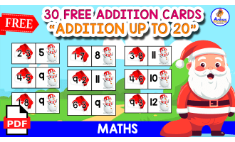 30 FREE ADDITION CARDS | ADDITION UP TO 20 | CHRISTMAS THEMED