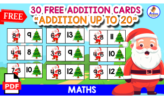 30 FREE ADDITION CARDS OF CHRISTMAS THEMED | ADDITION UP TO 20