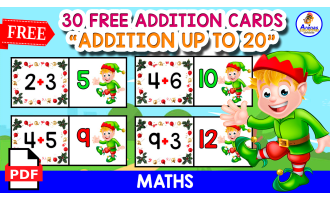 30 FREE CARDS OF THE ADDITION UP TO 20 | CHRISTMAS THEMED