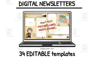34 DIGITAL classroom NEWSLETTERS for wizards - parchment