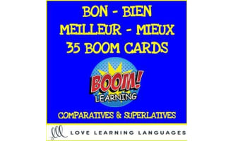 35 BOOM cards - BON - BIEN - MEILLEUR - MIEUX distance learning