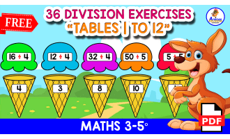 36 FREE DIVISION EXERCISES | Tables 1 to 12