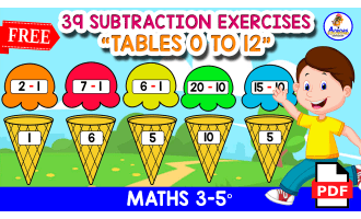 39 SUBTRACTION EXERCISES | Tables 0 to 12