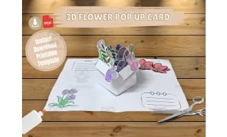 3D Flower Box Card, DIY Greetings card