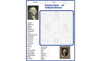 (3rd 4th 5th 6th Grade) THE AMERICAN REVOLUTION Word Search