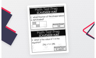 3rd Grade Math Test Prep Scavenger Hunt