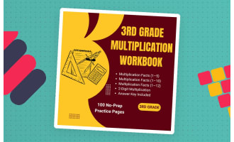 3rd Grade Multiplication Workbook, Back to School Math Practice