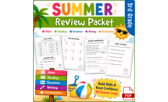 3rd Grade Summer Review Packet | Math & Fun Activities | End of year