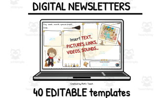 40 DIGITAL classroom NEWSLETTERS for wizards - White background