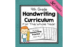 4th Grade Handwriting Curriculum | Year-Long Printable Workbook